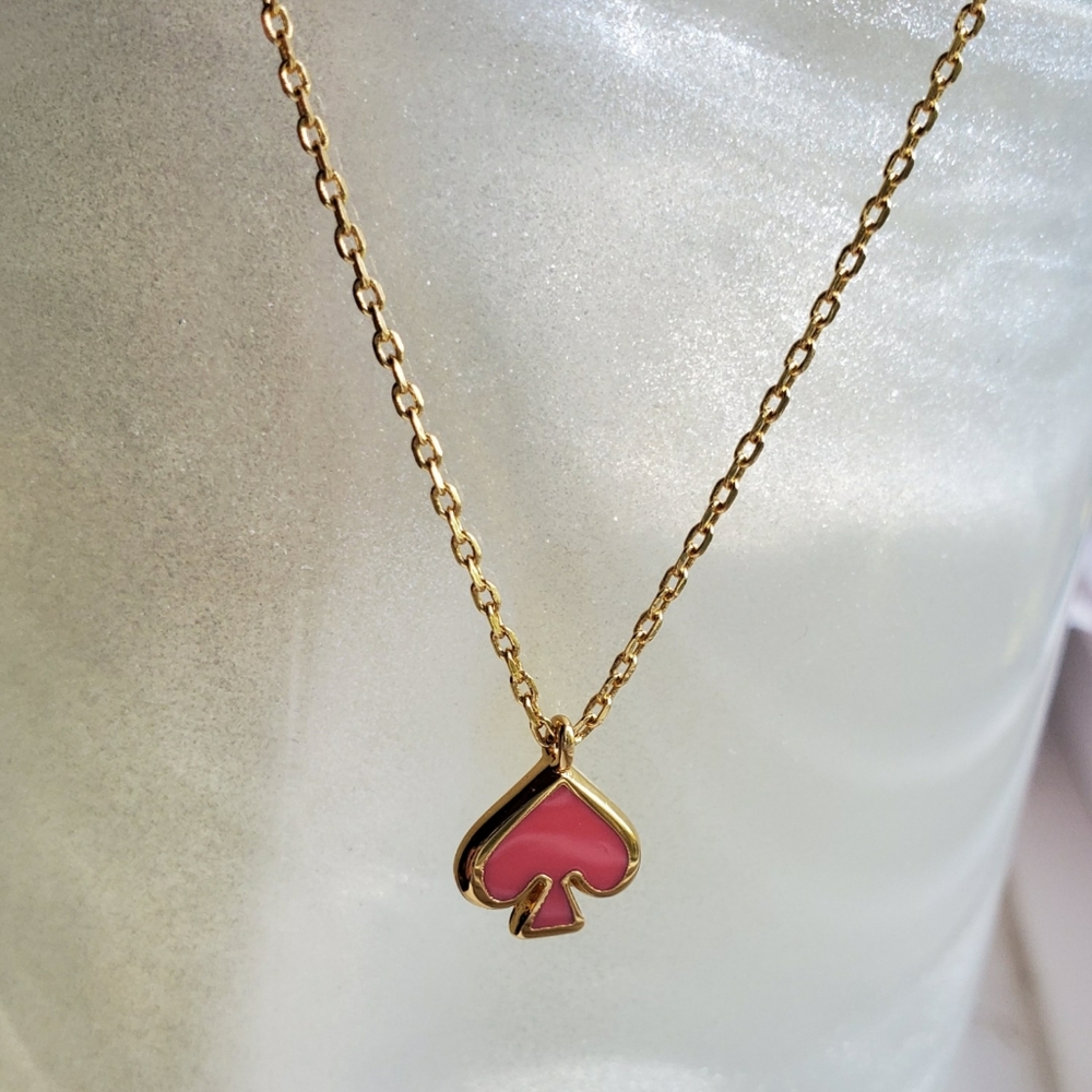NWT Kate Spade Coral Enamel Pendant Neckla… - Picture 2 of 5